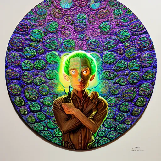 Prompt: fungus labyrinth mohawk scales reflector portrait by gaston bussierre and charles vess and james jean and erik jones and rhads, inspired by rick and morty, epic, funny, huge scale, beautiful fine face features, intricate high details, sharp, ultradetailed