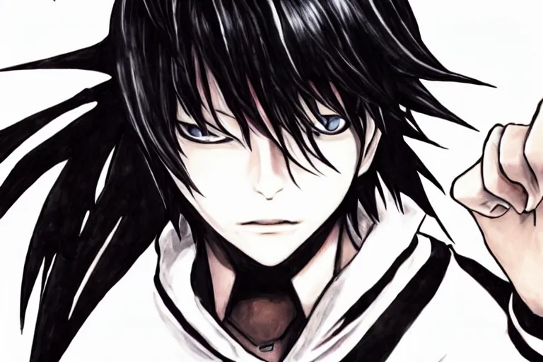 Image similar to l · lawliet, death note, headshot