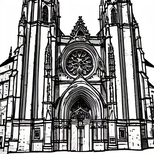 Image similar to burgos cathedral in comic style