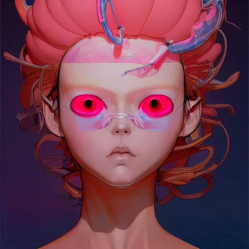 Prompt: prompt : pink and orange portrait soft light painted by james jean and katsuhiro otomo and erik jones, inspired by evangeleon anime, smooth face feature, intricate oil painting, high detail illustration, sharp high detail, manga and anime 1 9 9 9