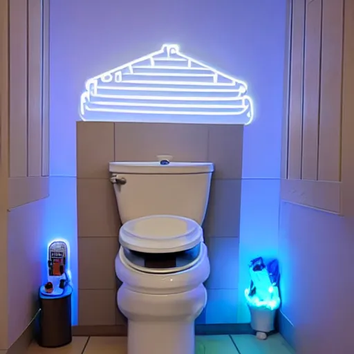 Image similar to a gaming toilet with lights