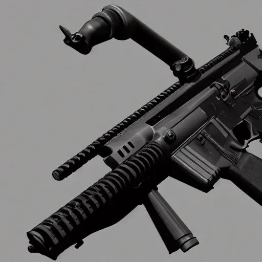 Image similar to digital 2 d, digital 3 d, concept art, weapons, hard surface, ar - 1 5