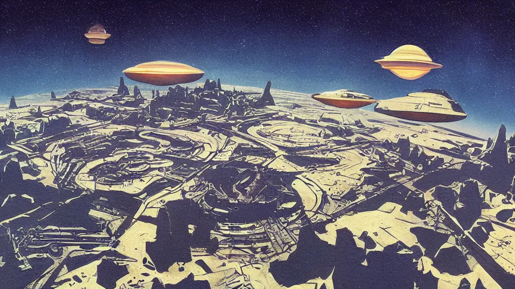 Prompt: artwork in the style of chesley bonestell and in the style of mike beeple winkleman.