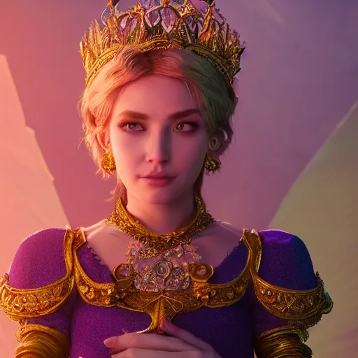 Image similar to portrait of wonderful princess of amethyst with fair skin, ornate 8 k gorgeous intricate detailed, accent lighting, dramatic light, octane render