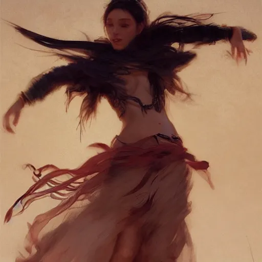 Image similar to witch dance in desert, ultra realistic, ultra detailed, concept art, trending on artstation, By Bouguereau. Ruan Jia. Ayami Kojima. Masterpiece