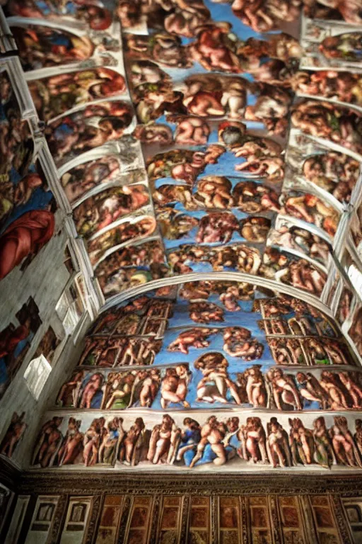 Image similar to sistine chapel, detailed, by michelangelo