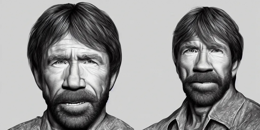 Prompt: highly detailed portrait of chuck norris, digital painting, trending on artstation, high resolution, transparent background