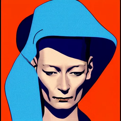 Prompt: tilda swinton retro minimalist portrait by jean giraud, moebius starwatcher comic, 8 k