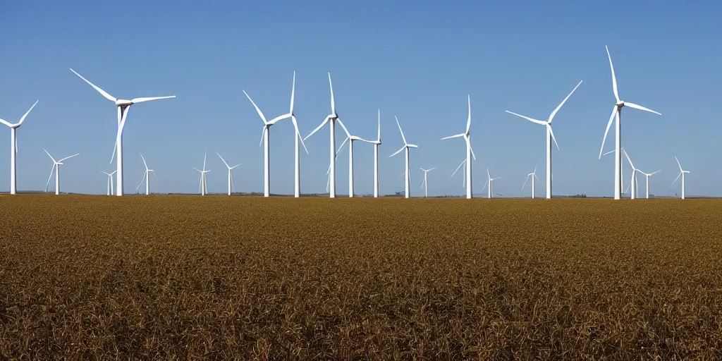 Image similar to beautiful wind farms in the fields