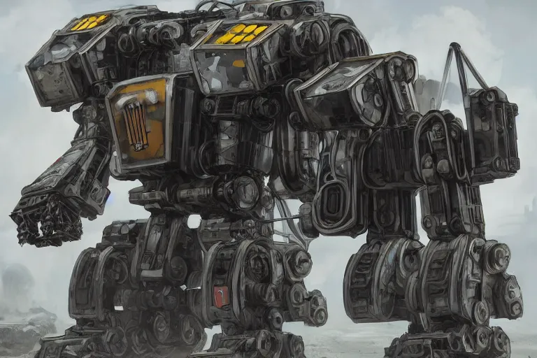 Image similar to military mining four legged quadrupedal mecha, mining drill, futuristic, apocalyptic, by jon aaron kambeitz, katsuhiro otomo, heng z, concept art, insanely detailed, raytracing, octane, unreal engine, trending on artstation