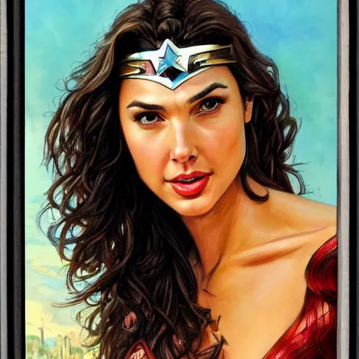 Prompt: Gal Gadot as painted by Ralph Horsley