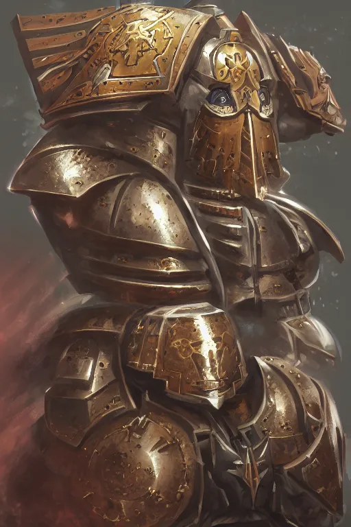 Image similar to armor portrait heros warhammer 4 0 k horus heresy fanart - the primarchs emperor by johannes helgeson animated with vfx concept artist & illustrator global illumination ray tracing hdr fanart arstation zbrush central hardmesh 8 k octane renderer comics stylized