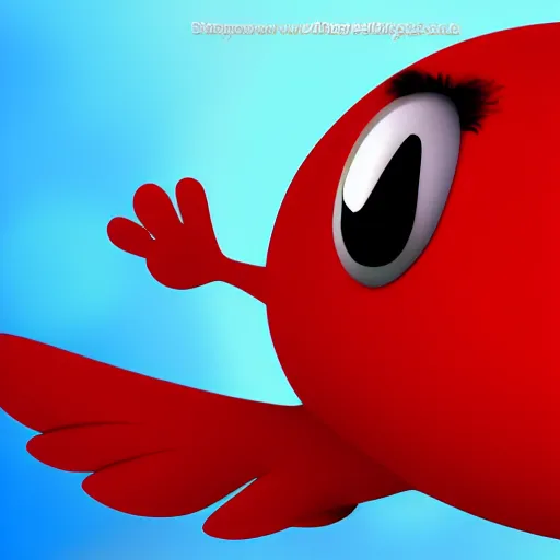 Image similar to red big cute chubby fly, cartoon, game character, soft lighting, higly detailed