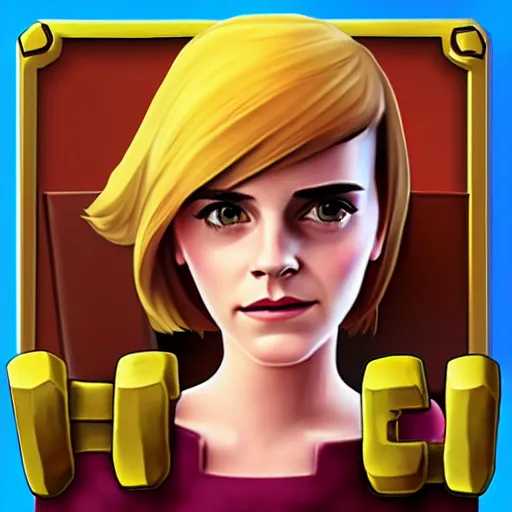 Prompt: emma watson clash of clans app icon