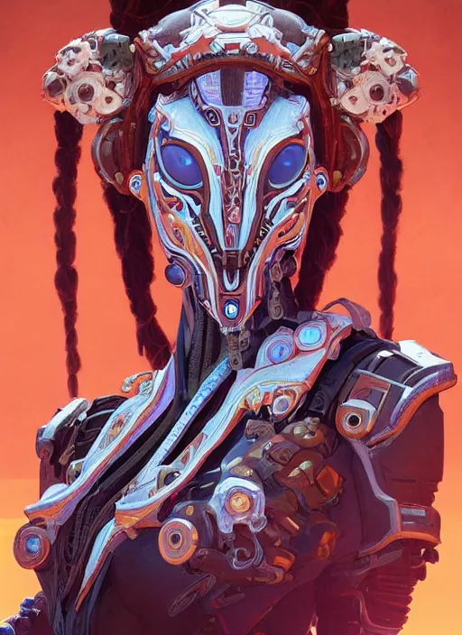 Image similar to symmetry!! portrait of clockface alien in the style of horizon zero dawn, machine face, intricate, elegant, highly detailed, digital painting, artstation, concept art, smooth, sharp focus, illustration, art by artgerm and greg rutkowski and alphonse mucha, 8 k