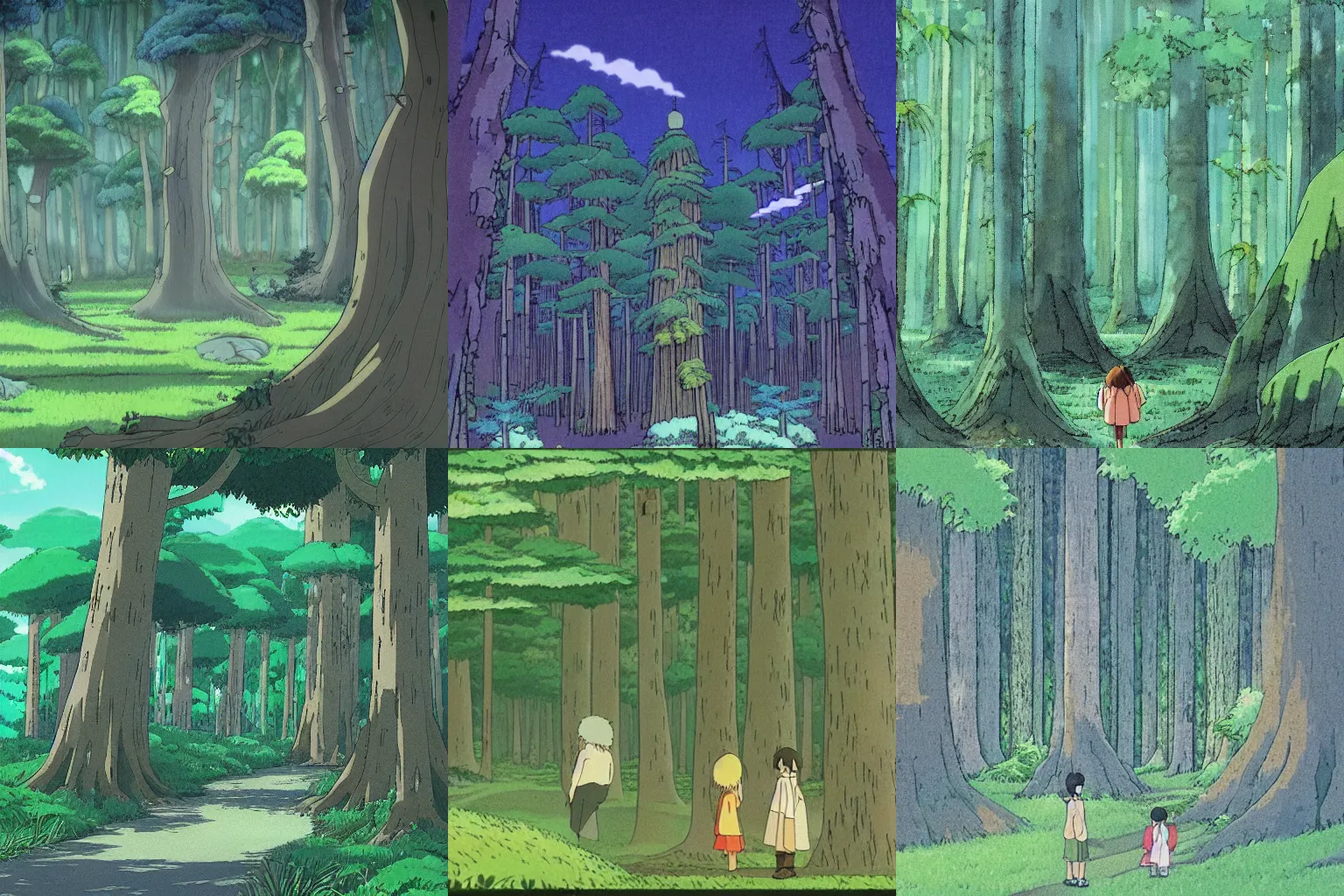 Prompt: a forest by studio ghibli