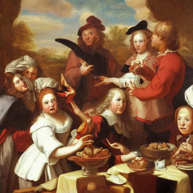 Prompt: baroque dutch painting from 1 6 7 0 of a slice of cherry pie