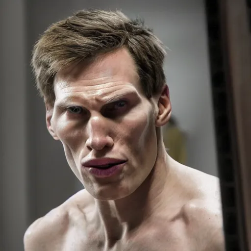 Prompt: Live Action Still of Jerma in Saw 1, real life, hyperrealistic, ultra realistic, realistic, highly detailed, epic, HD quality, 8k resolution, body and headshot, film still