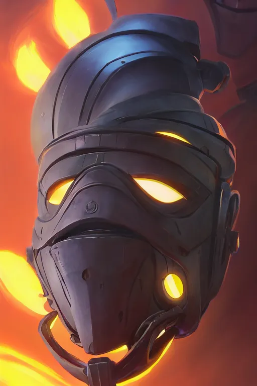 Image similar to epic mask helmet robot ninja portrait stylized as fornite style game design fanart by concept artist gervasio canda, behance hd by jesper ejsing, by rhads, makoto shinkai and lois van baarle, ilya kuvshinov, rossdraws global illumination radiating a glowing aura global illumination ray tracing hdr render in unreal engine 5