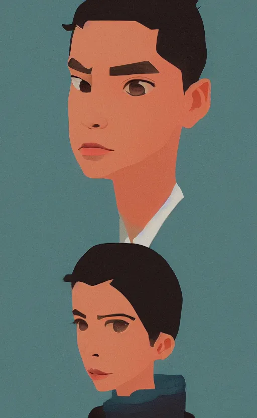 Image similar to a front view portrait of a hispanic graduate illustration by atey ghailan