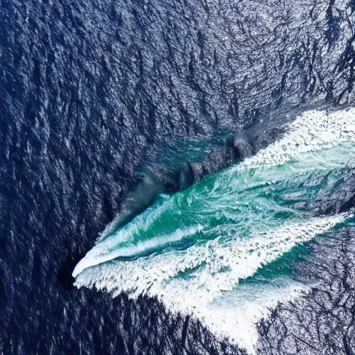 Image similar to realistic aerial drone shot of British fishing trawler