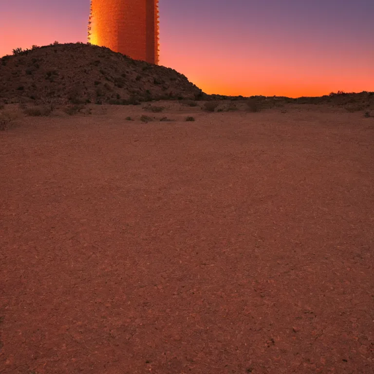 Prompt: cracked dry ground, desert, babel tower in the background, fire, red sky