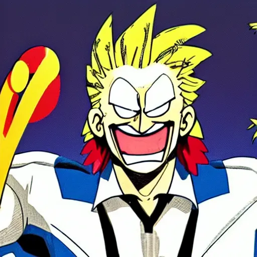 Image similar to all might eating mcdonalds