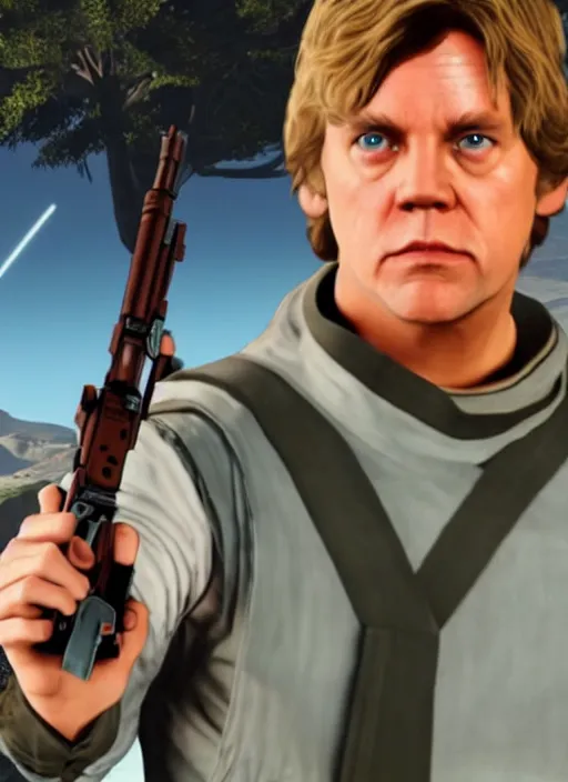 Image similar to luke skywalker in gta 5 loading screen