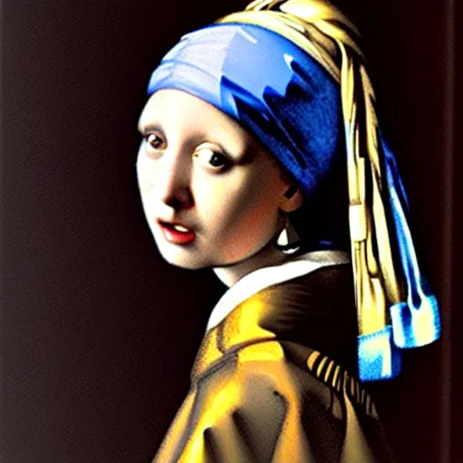 Image similar to girl with a pearl earring by h r giger