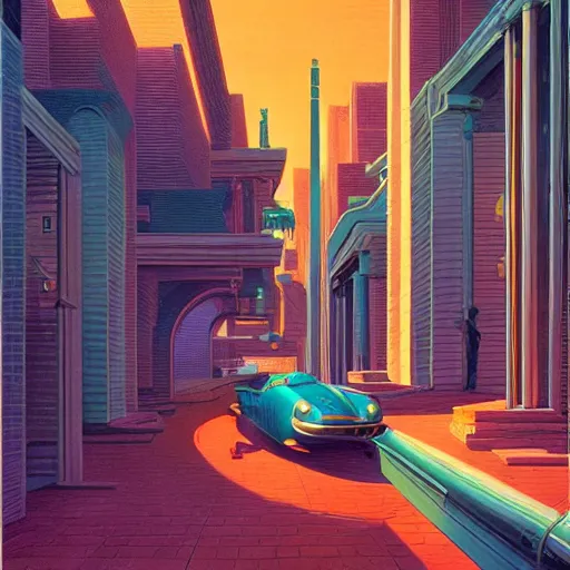 Image similar to art by syd mead, evgeny lushpin, paul lehr, james gurney, m. c. escher, beksinski, lisa frank, arthur adams