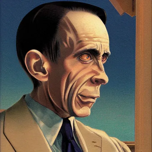 Image similar to anime joseph goebbels by hasui kawase by richard schmid