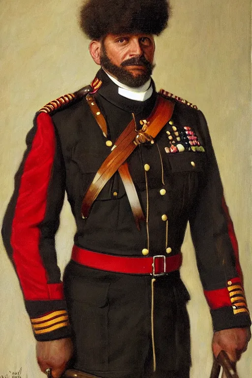 Prompt: full body portrait of the dictator of the miami heat, 1 8 8 9, in full military garb, oil on canvas by william sidney mount, trending on artstation