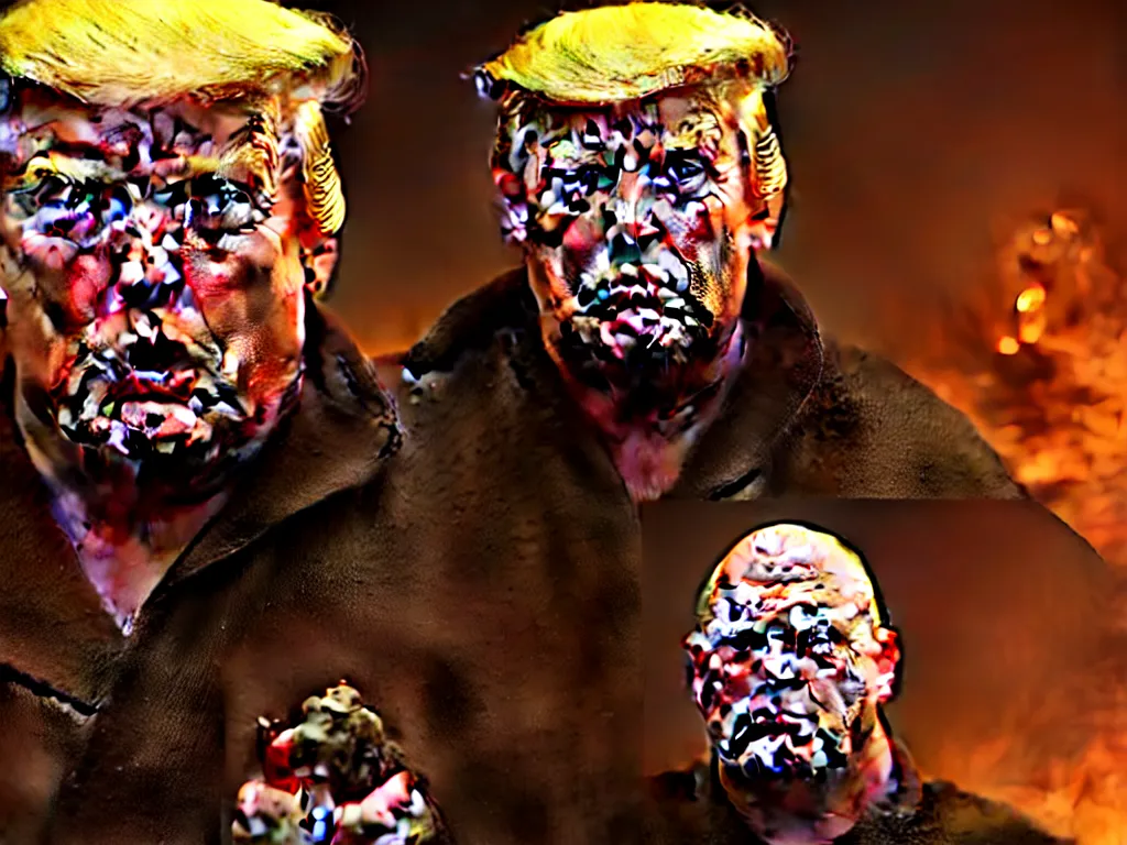 Prompt: donald trump as baron harkonnen, cinematic movie still, by various concept artists, redshift render, hyperrealistic face, photorealistic render - n 6