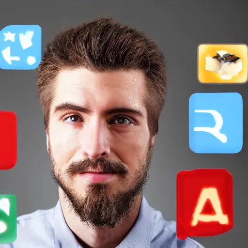 Image similar to recursive image of a man, high quality, high resolution