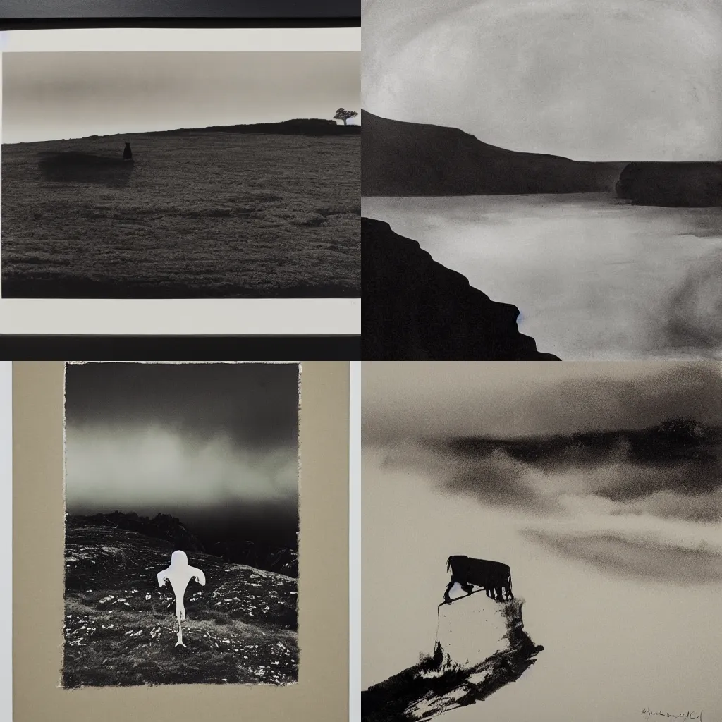 Prompt: a portrait of a 💀 in a scenic environment by by norman ackroyd