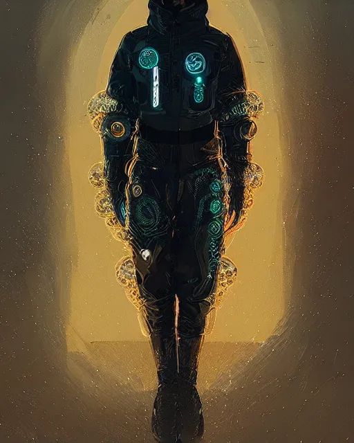 Prompt: detailed portrait atreides cyberpunk futuristic reflective coats decorated with traditional dune ornaments by ismail inceoglu dra