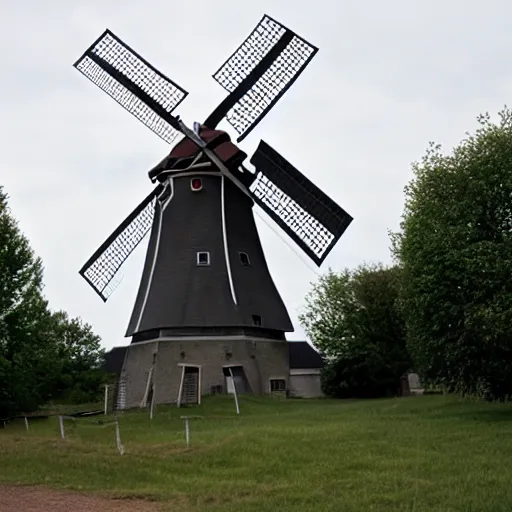 Prompt: dutch windmill gundam