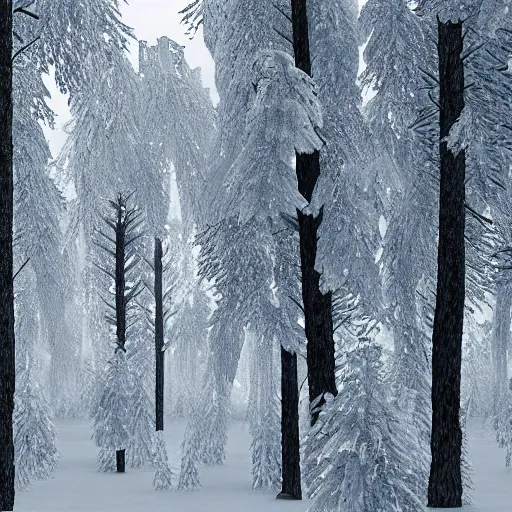 Image similar to white forest with diamond leaves, 8 k