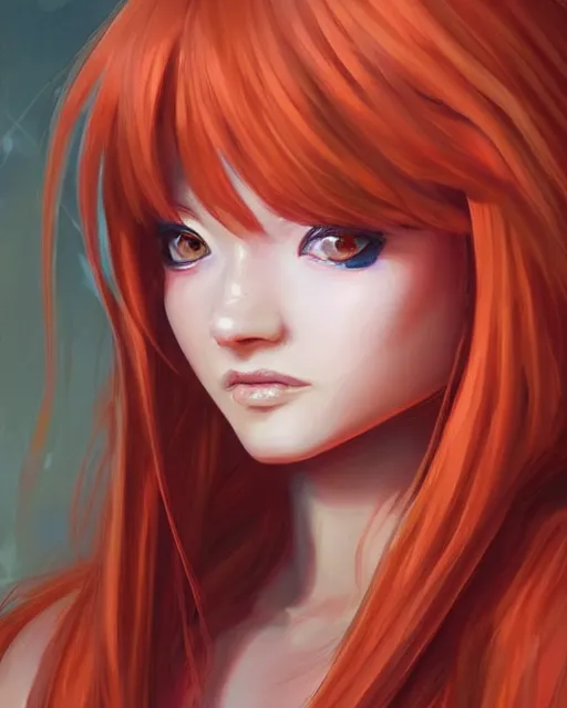 Prompt: a stunning portrait of Asuka Langley as an ancient greek priestess, digital art by Ross Tran and Angel Ganev, highly detailed, trending on artstationhq