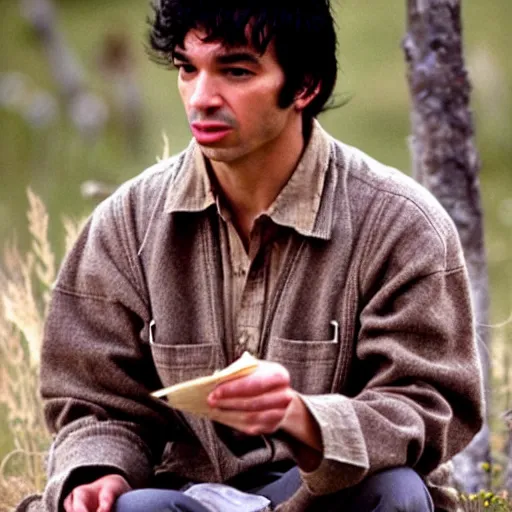 Image similar to “a still of Nathan Fielder in Dances With Wolves”