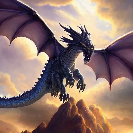 Prompt: giant dragon flying in the sky, epic fantasy style art, (((((((((((galaxy theme))))))))))), by Greg Rutkowski, hearthstone style art, 00% artistic