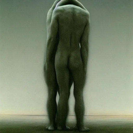 Image similar to Joe Biden. Ashamed. Zdzisław Beksiński