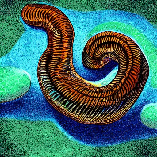 Image similar to digital art of a surreal electric eel