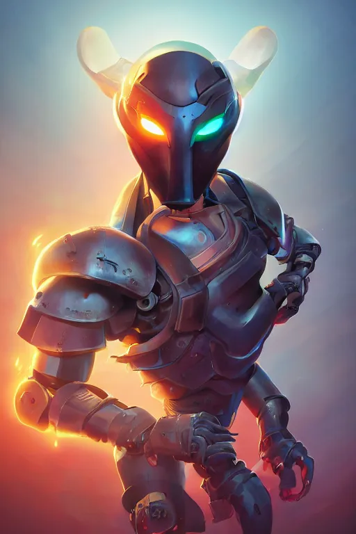 Image similar to epic mask helmet robot ninja portrait stylized as fornite style game design fanart by concept artist gervasio canda, behance hd by jesper ejsing, by rhads, makoto shinkai and lois van baarle, ilya kuvshinov, rossdraws global illumination radiating a glowing aura global illumination ray tracing hdr render in unreal engine 5