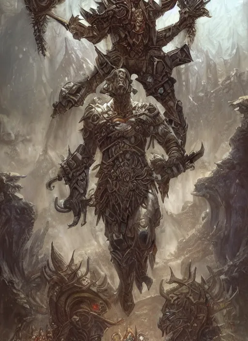 Image similar to Dungeon guardian Minotaur art by Donato Giancola and Bayard Wu, digital art, trending on artstation