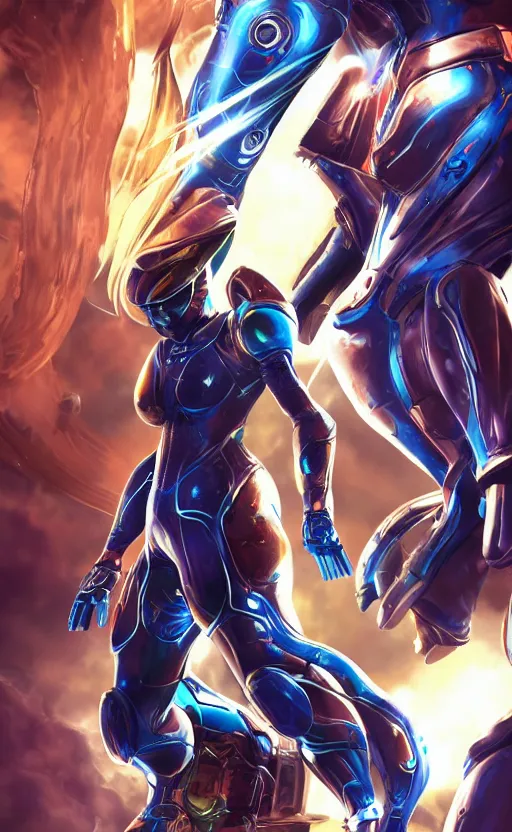 Image similar to samus aran bioorganic varia suit, energetic varia suit, full body portrait, highly detailed, intricate, concept art, vertical portrait