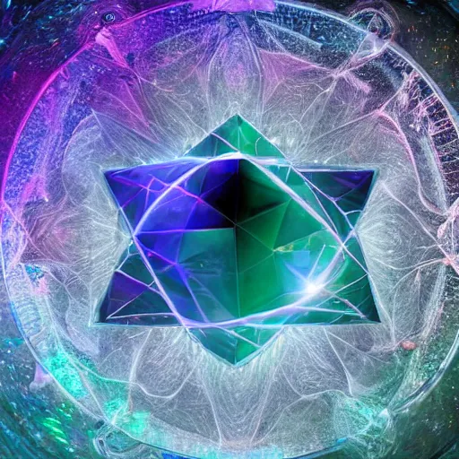 Image similar to quantum crystal which is maelstrom to other dimensions, satanic, demonic, doom, masterpiece, trending on x, 4 k