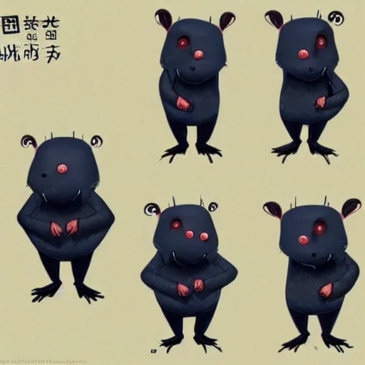 Prompt: character design of cute mole, cartoon style ， by movie fantastic beasts and where to find them