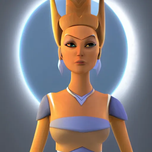 Image similar to Princess 'Kida' Kidagakash, in the Clone Wars, 3D animation, 4k,