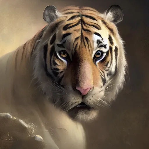 Image similar to a beautfiul award winning aesthetic commission of an antrho albino tiger wearing golden victorian aemour,digital art,art by greg rutkowski,character design by charles bowater,ross tran,photorealistic,detailed face,hyperdetailed,western comic,2021,artstation,deviantart,western comic style